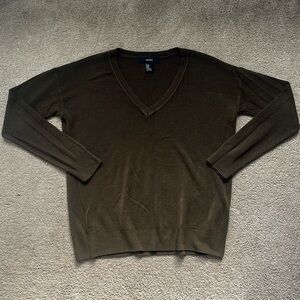 Brown v-neck sweater